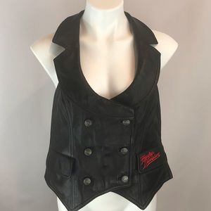 Harley-Davidson Sz XS Black Leather Halter Top
